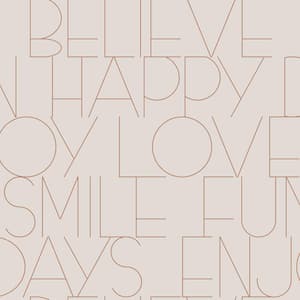 Oslo Rose Gold Positive Text Matte Non-Pasted Peelable Paper Wallpaper