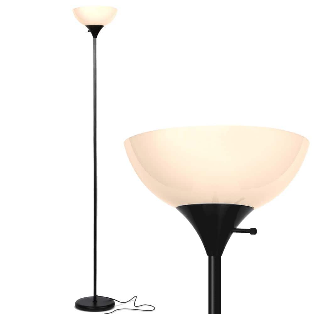 Classic Black 72" LED Torchiere Floor Lamp