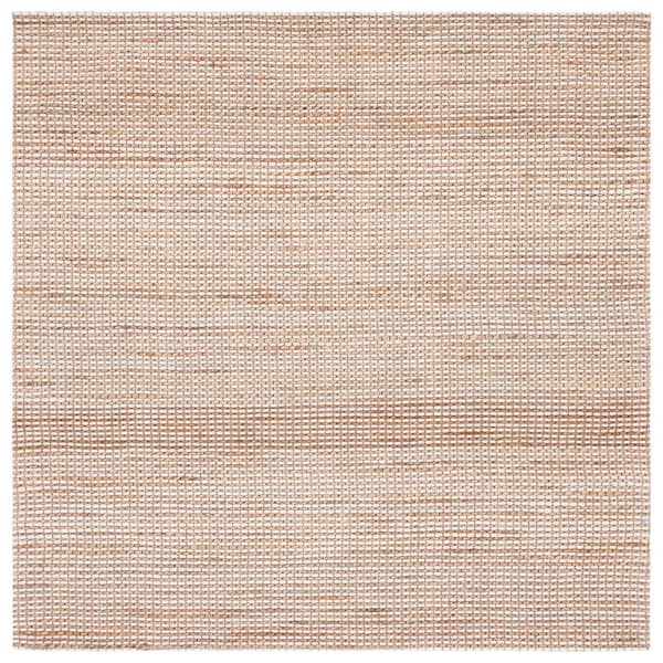 SAFAVIEH Natural Fiber Beige/Ivory 6 ft. x 6 ft. Solid Woven Square Area Rug