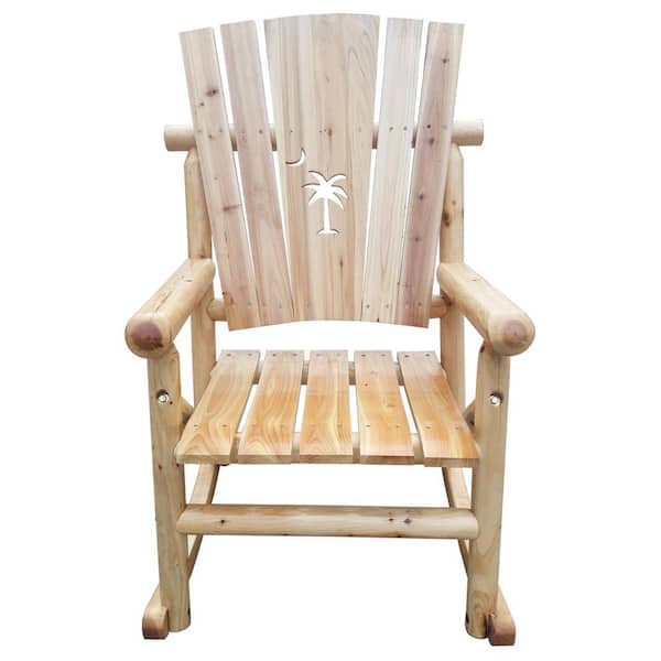 Leigh Country Aspen Wood Outdoor Palmetto Rocking Chair