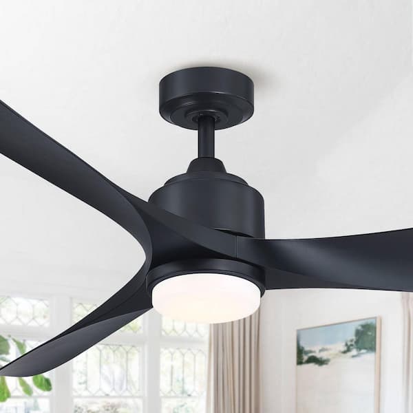Parrot Uncle Misael 66 in. Modern Integrated LED 3-Blade Black Ceiling Fan with Light and Remote Control