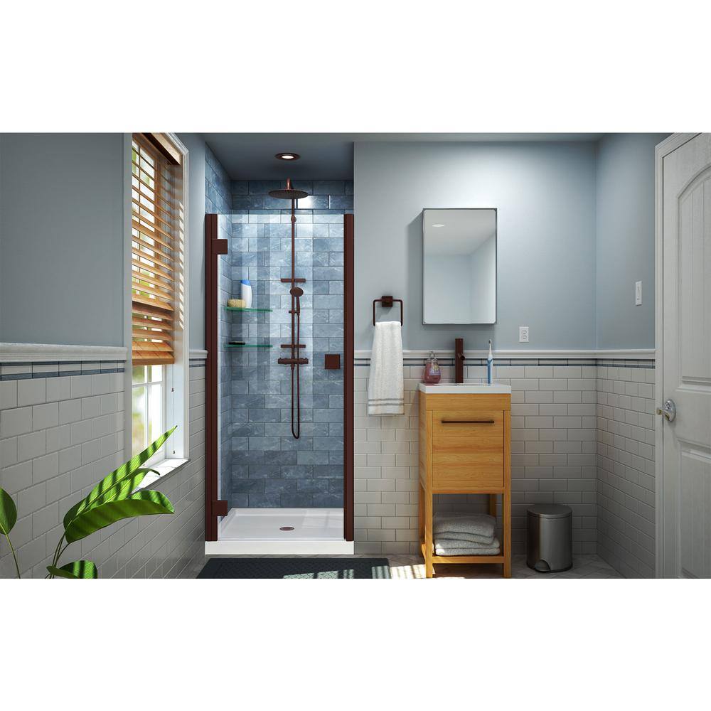 Lumen 34-41" Black Frameless Pivot Shower Door