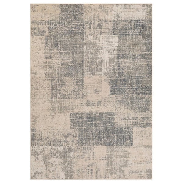 6 ft. x 9 ft. Gray And Sand Abstract Area Rug