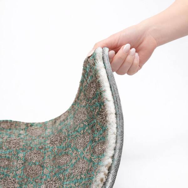 Dream Shag Premium Machine Washable Abstract ADS702 Teal 2 ft. x 7 ft. Runner Rug