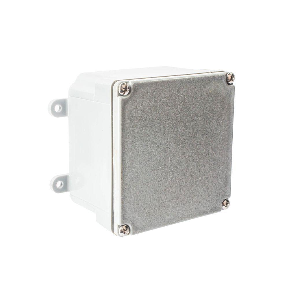 Gray PVC Molded Screw Cover Junction Box 4 x 4 x 2 Inch