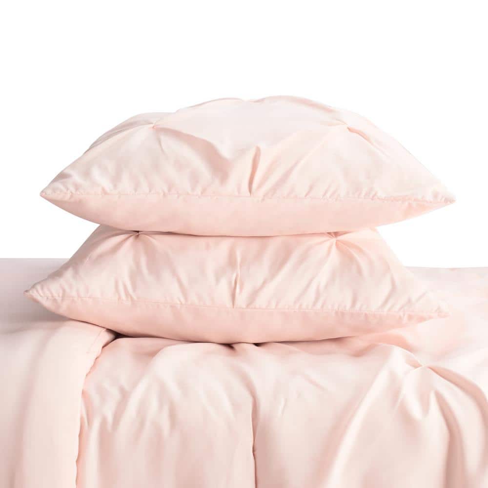 Blush Twin Microfiber Bed in a Bag Set