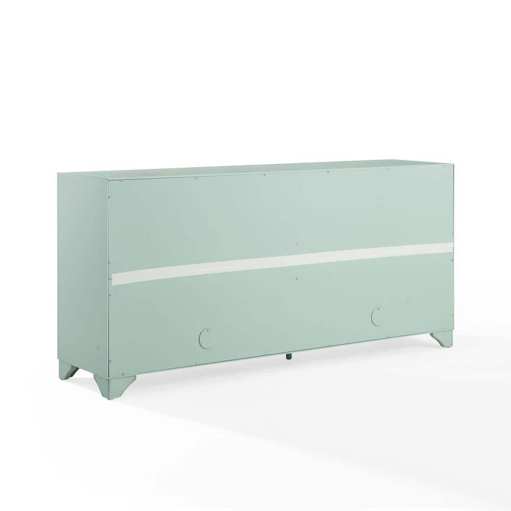 Seafoam Blue Engineered Wood Sideboard Buffet Cabinet with Storage