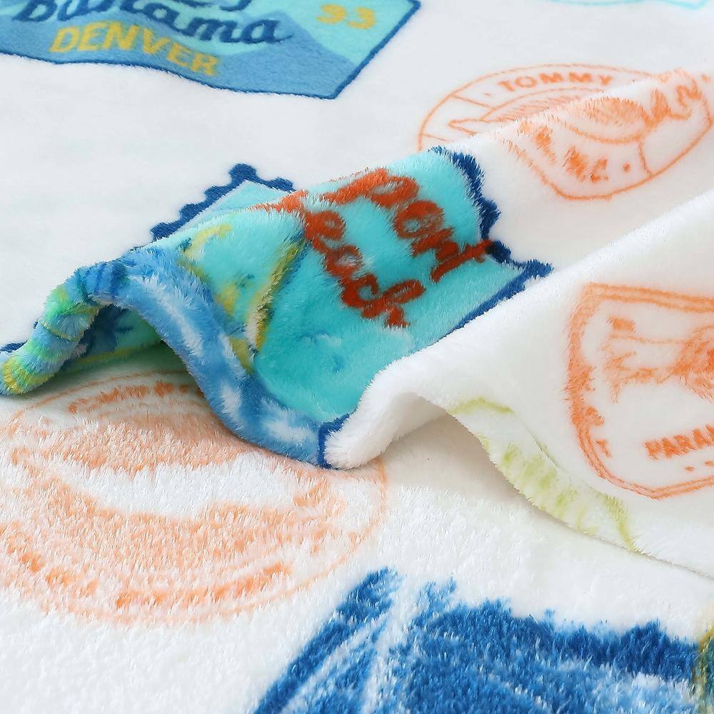 Bahama Express Blue Ultra Soft Plush Fleece Throw Blanket