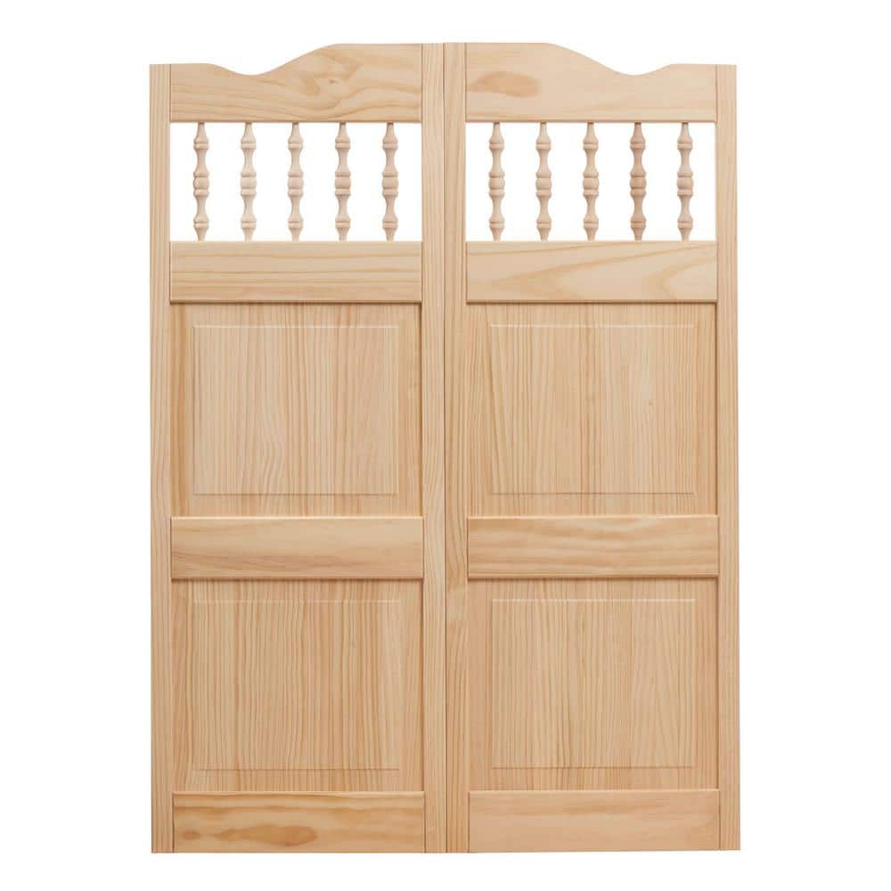 Reviews for Pinecroft 36 in. x 42 in. Dixieland Louvered Unfinished Pine  Wood Saloon Door
