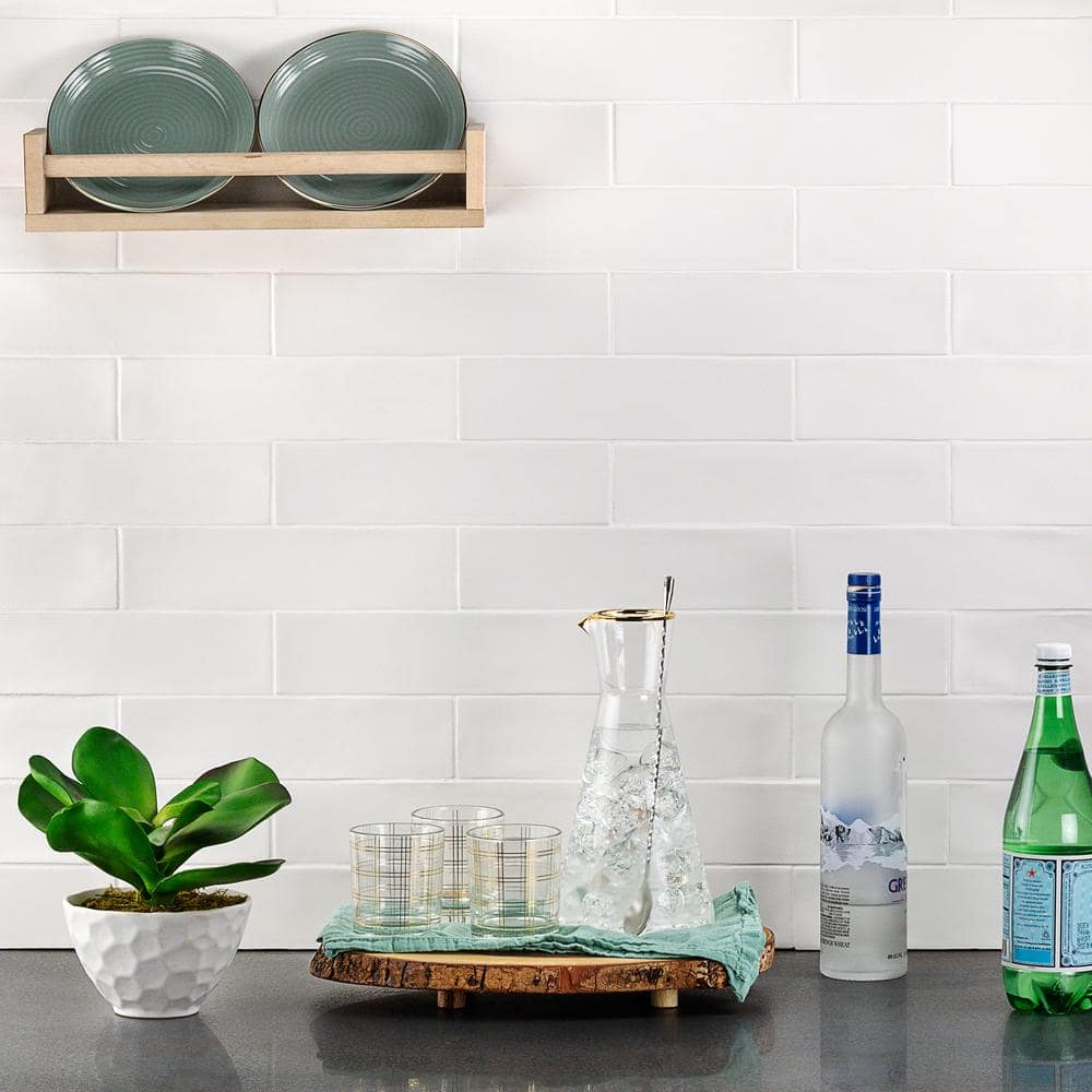 Marina White 3x12 Ceramic Subway Wall Tile