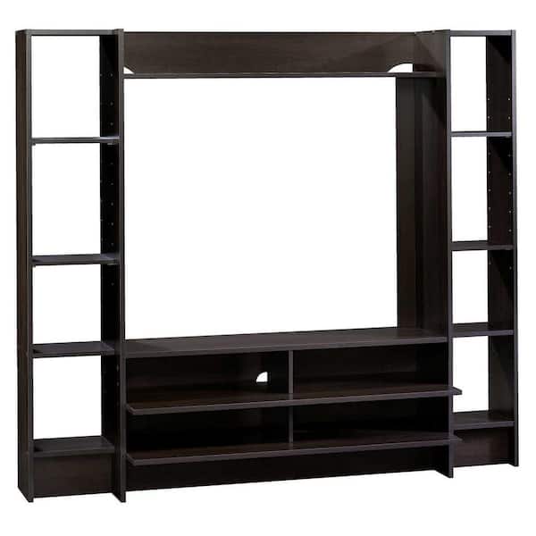 SAUDER Beginnings 66 in. Cinnamon Cherry Particle Board Entertainment Center Fits TVs Up to 42 in. with Adjustable Shelves