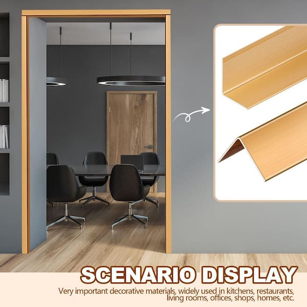 4 Pack Plastic PVC Corner 90 Degree Angle Trim Wall Edge Protector, White Beige Grey Drywall Corner Molding Strips For Inside Outside Stair Steps