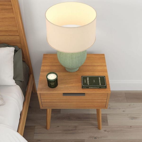 PLANK+BEAM Haven Pecan 1 Drawer 24 in. W Nightstand 3100211000-007