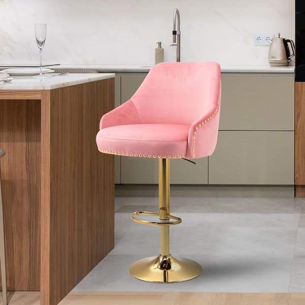 pink cushioned stool