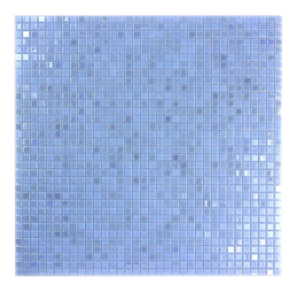 Galaxy 12x12 Iridescent Blue Glass Mosaic Tile