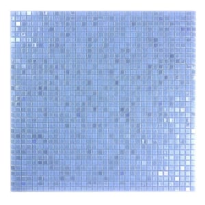 Galaxy Iridescent Blue Square Mosaic 0.3125 in. x 0.3125 in. Glass Wall Pool Floor Tile (20 sq. ft./Case)