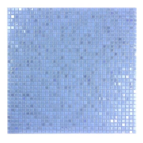 ABOLOS Galaxy Iridescent Blue Square Mosaic 0.3125 in. x 0.3125 in. Glass Wall Pool Floor Tile (20 sq. ft./Case)