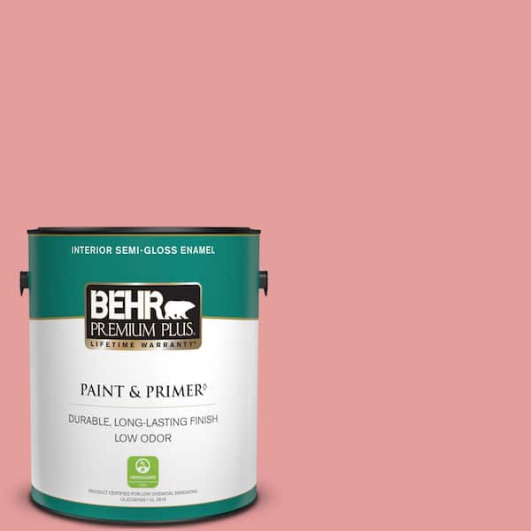 BEHR PREMIUM PLUS 1 gal. #150D-4 Pale Berry Semi-Gloss Enamel Low Odor Interior Paint & Primer
