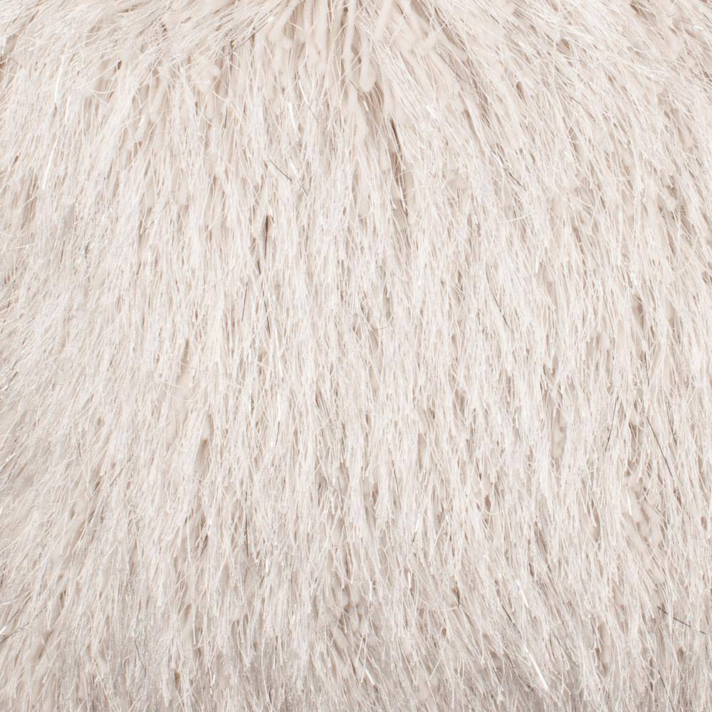 20'' Off-White Shag Plush Decorative Pillow