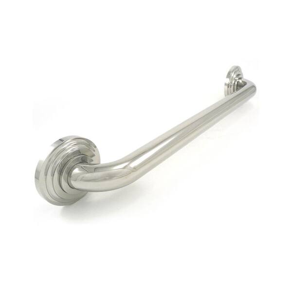WingIts Platinum Designer Series 32 in. x 1.25 in. Grab Bar Tri-Step in Polished Stainless Steel (35 in. Overall Length)