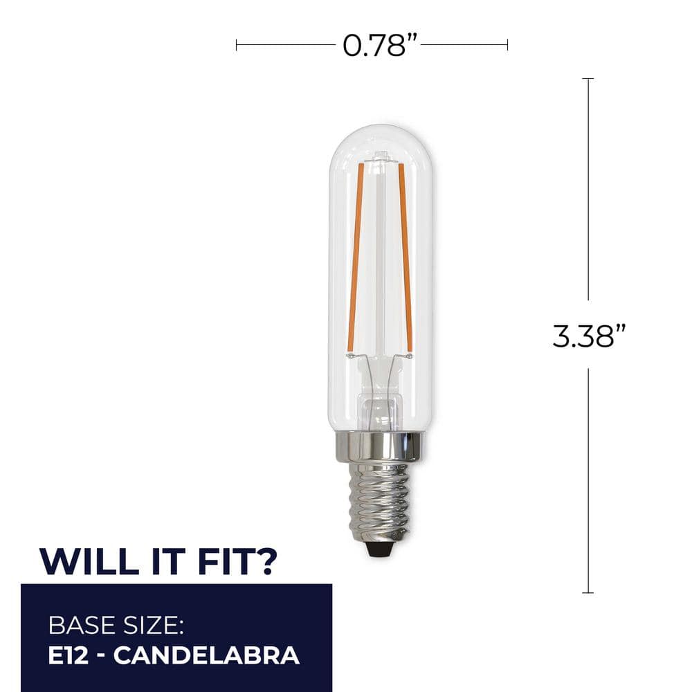 Pack of 4 Clear Dimmable T6 LED Candelabra Bulbs