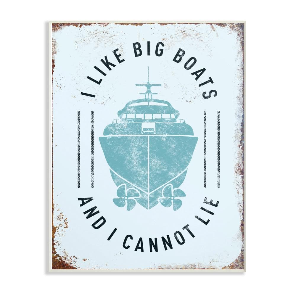 10 in. x 15 in. I Like Big Boats Funny Ocean Beach Typography by JJ Br