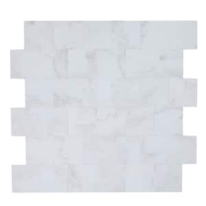 Marble Collection White 12 in. x 12 in. PVC Peel and Stick Tile (5 sq. ft./5-Sheets)