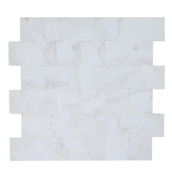 Yipscazo Marble Collection White 12 in. x 12 in. PVC Peel and Stick Tile (5 sq. ft./5-Sheets)