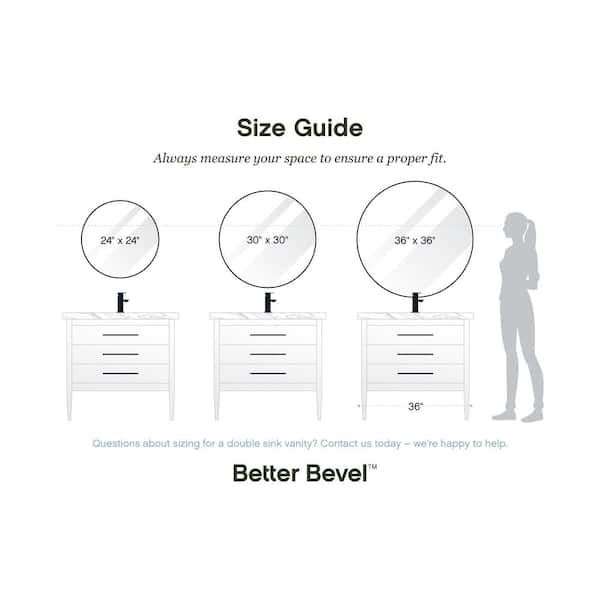 Better Bevel 24 In X Metal, What Size Should A Bathroom Vanity Mirror Be