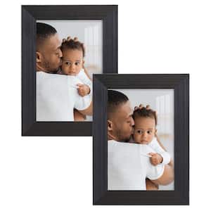 Grooved 4 in. x 6 in. Black Picture Frame (Set of 2)