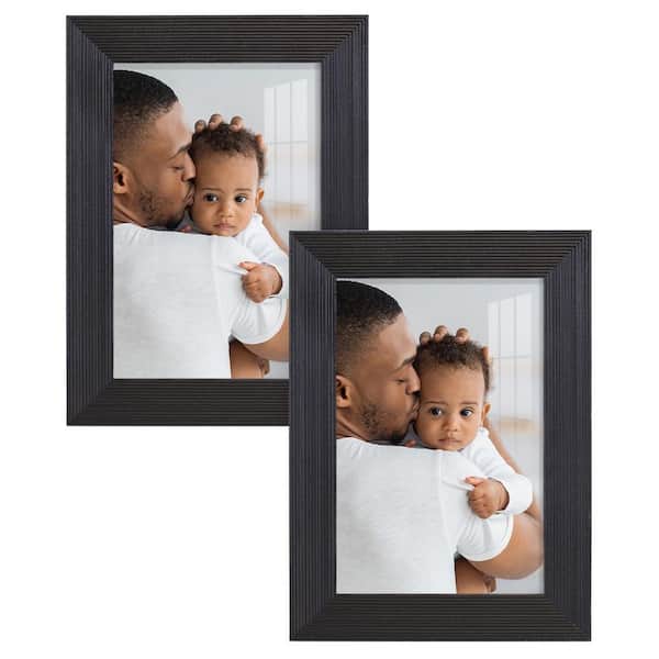 Wexford Home Grooved 4 in. x 6 in. Black Picture Frame (Set of 2) WF101B-2  - The Home Depot