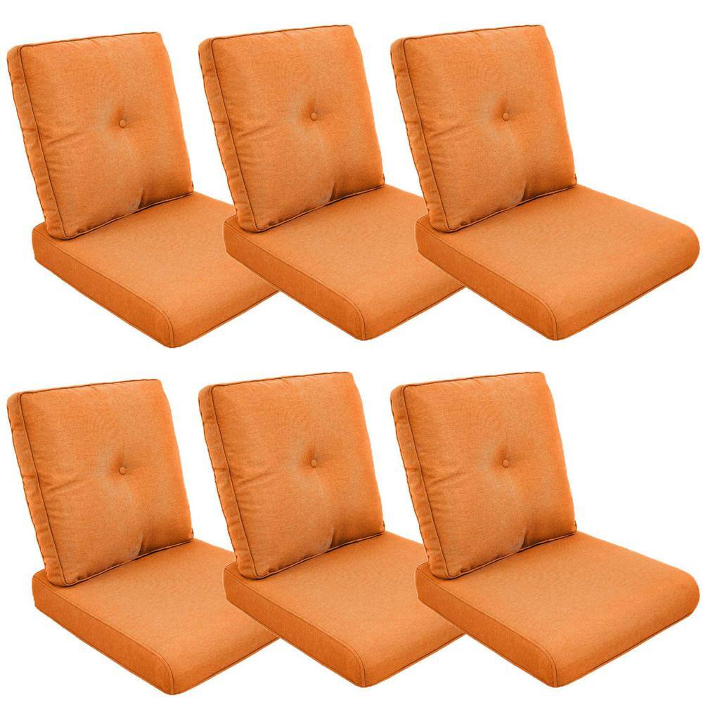 22 in. x 25 in. 12-Piece Deep Seating Outdoor Lounge Chair Replacement Cushion and Back Pillow in Orange price history on PriceWatchPro