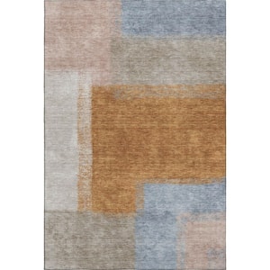Mayfield Premium Machine Washable Abstract AMF2341 Rust 9 ft. x 12 ft. Area Rug