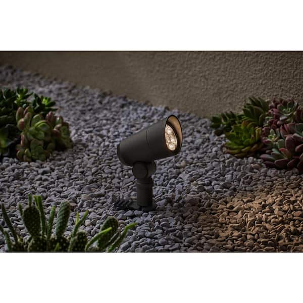 Low Voltage 327 Lumen Black Hardwired Integrated LED Outdoor Spotlight with Narrow Beam Angle