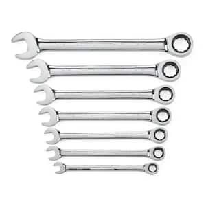 SAE 72-Tooth Combination Ratcheting Wrench Tool Set (7-Piece)
