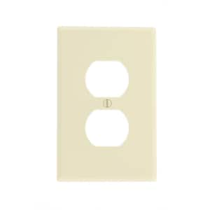 1-Gang Duplex Receptacle Wall Plate and Midway in Light Almond