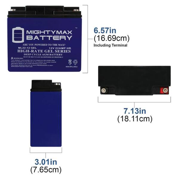 Mighty Max 12V 5Ah F2 SLA Battery 2-Pack – Replacement For Universal UB1250, Alarms, Ride-On Toys & More