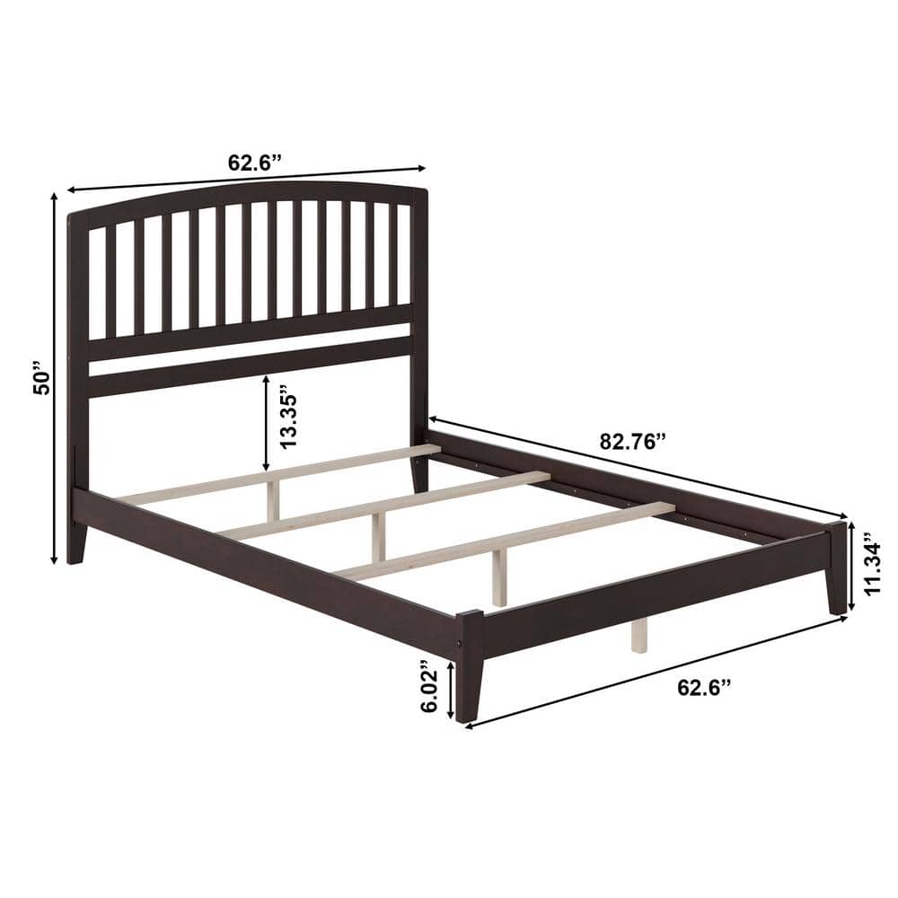 Richmond Traditional Queen Bed with Mission-Style Headboard in Stained Wood