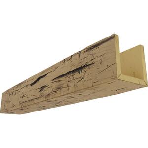 8 in. x 6 in. x 20 ft. 3-Sided (U-Beam) Hand Hewn Natural Golden Oak Faux Wood Ceiling Beam