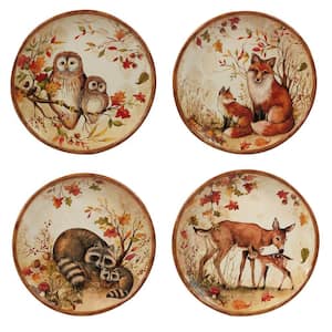 Pine Forest Multicolored Dinner Plate (Set of 4)