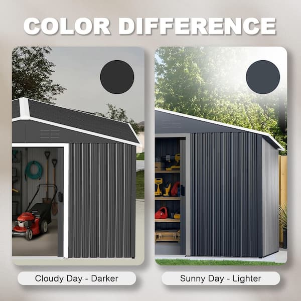 Nuu Garden 8 ft. x 10 ft. Metal Outdoor Backyard Garden Storage