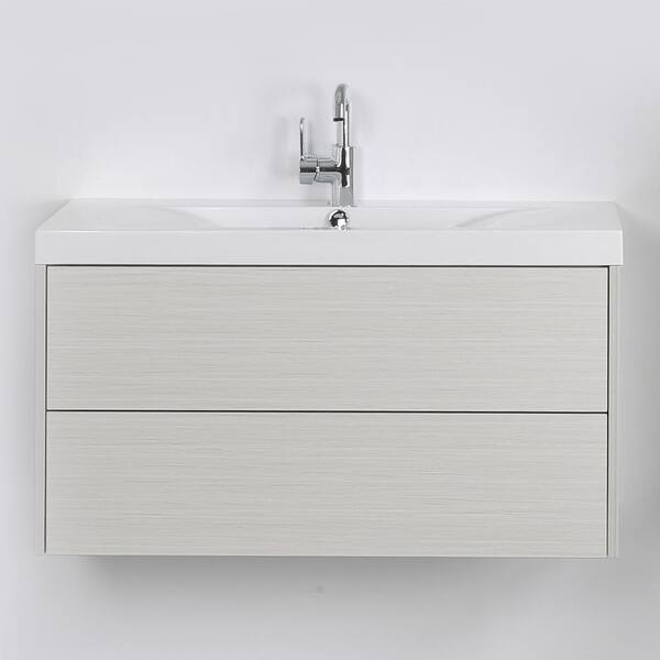 Streamline 39.4 in. W x 19.4 in. H Bath Vanity in Gray with Resin Vanity Top in White with White Basin