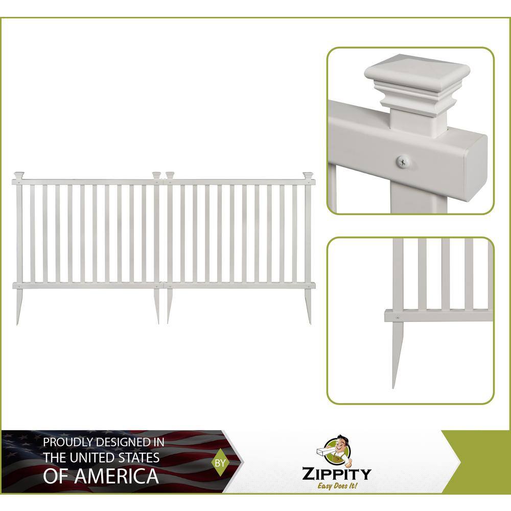 3ft H x 3.5ft W White Vinyl Picket Fence Panel Kit