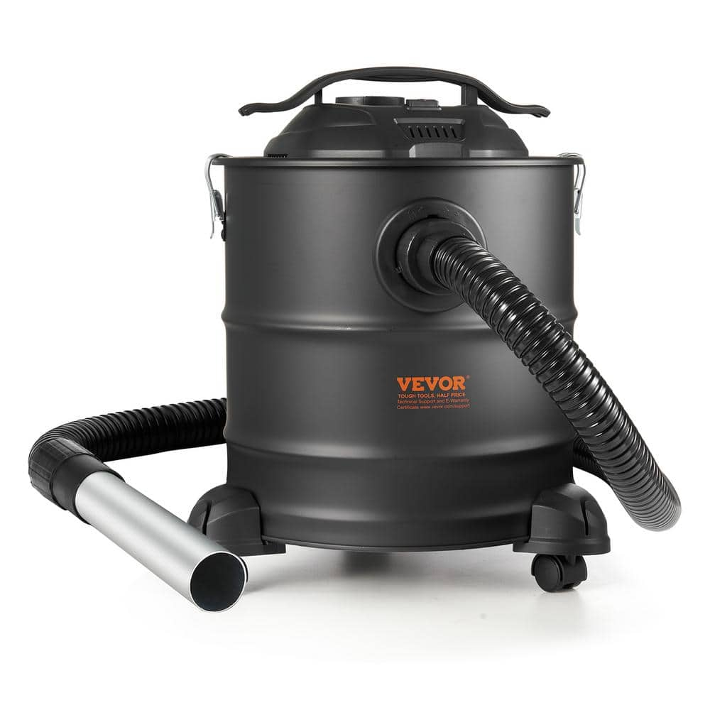 VEVOR Ash Vacuum Cleaner 5 gal. 1200-Watt Powerful Suction, Fireplace Vacuum Corded, HEPA Filter, Multisurface, Bagless, Black