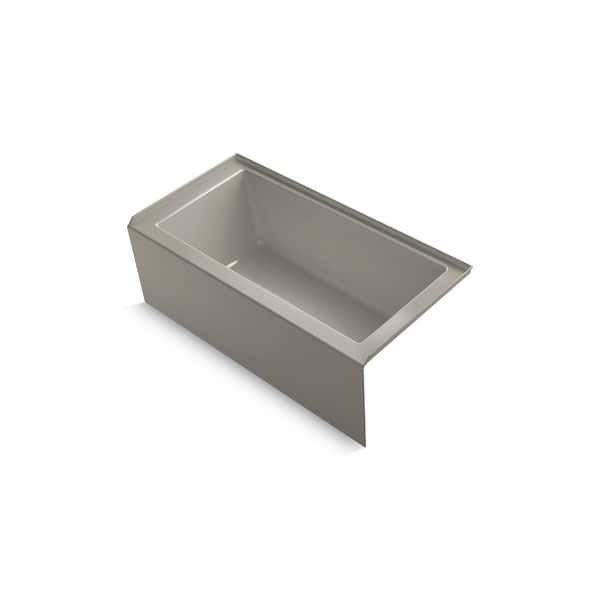 KOHLER Underscore 60 in. Rectangular Alcove Right Drain Bathtub in Cashmere