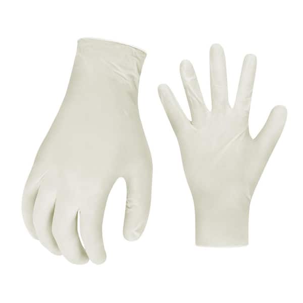 White 3 mil One Size Fits Most Disposable Latex Gloves (100-Count)