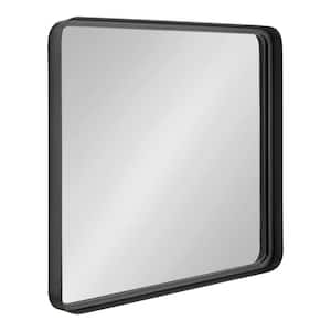 Armenta 28 in. x 28 in. Classic Round Framed Gray Wall Accent Mirror