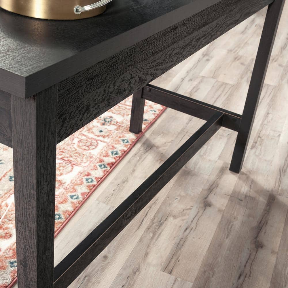 Raven Oak Rectangular Writing Desk with Dual Drawers