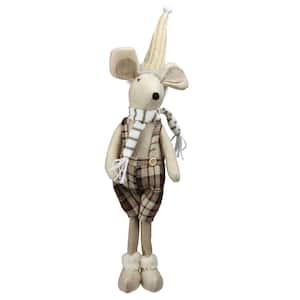 17 in. Standing Boy Mouse in Plaid Dress Christmas Table Top Figure