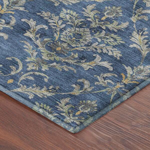 Mayfield Premium Machine Washable Abstract AMF2325 Navy 10 ft. x 14 ft. Area Rug
